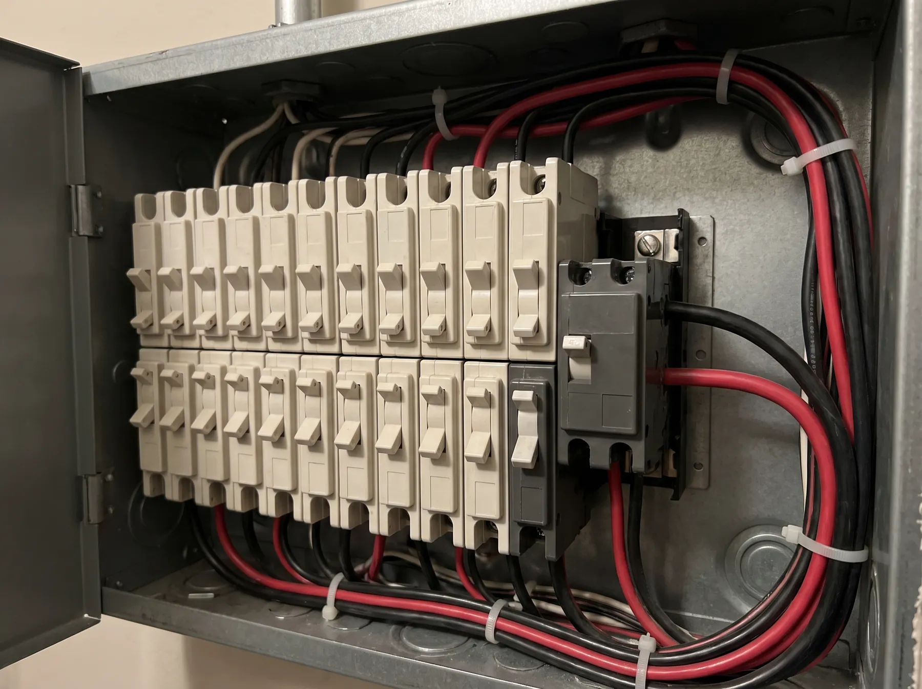 Dedicated EV circuit at the switchboard