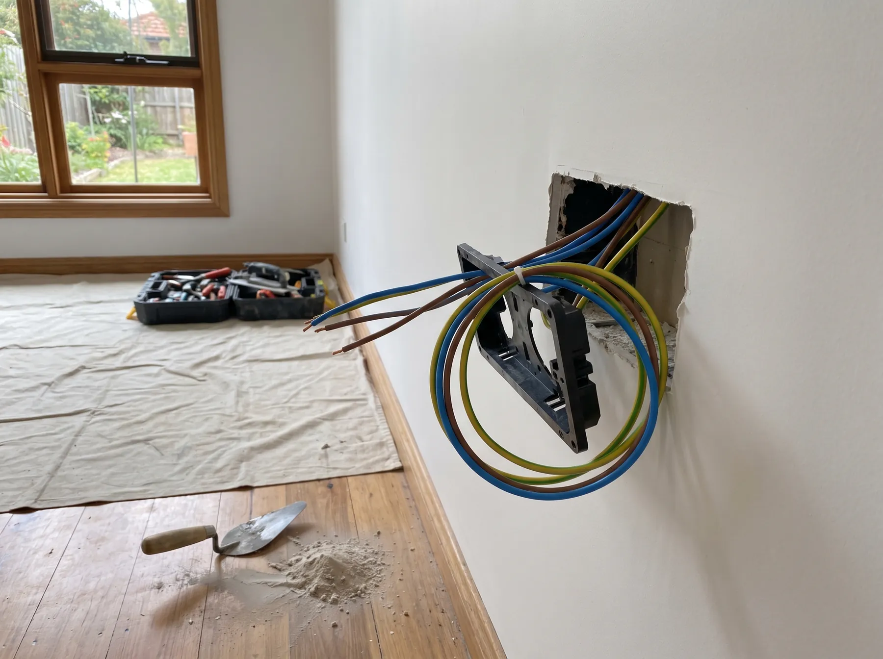 New cabling being run in a renovation